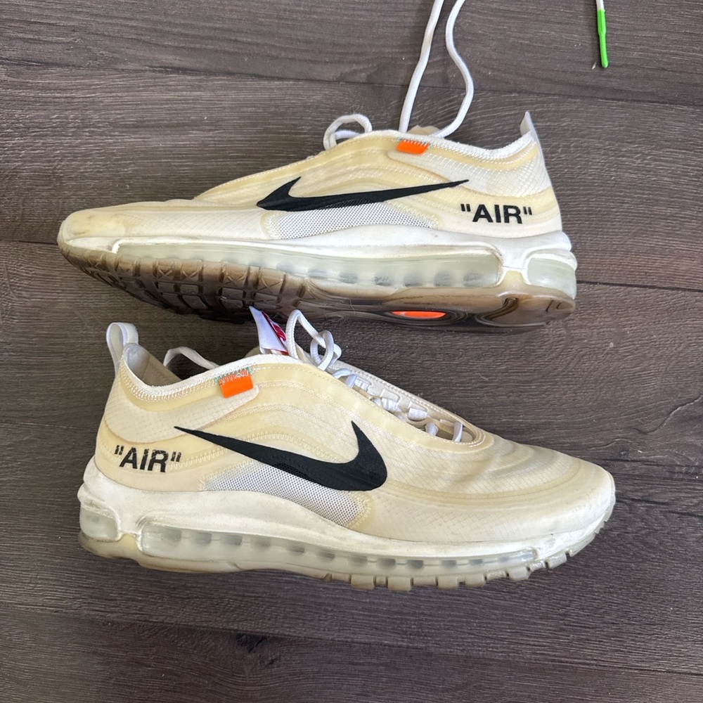 Off-White Beige and Black Sneakers
